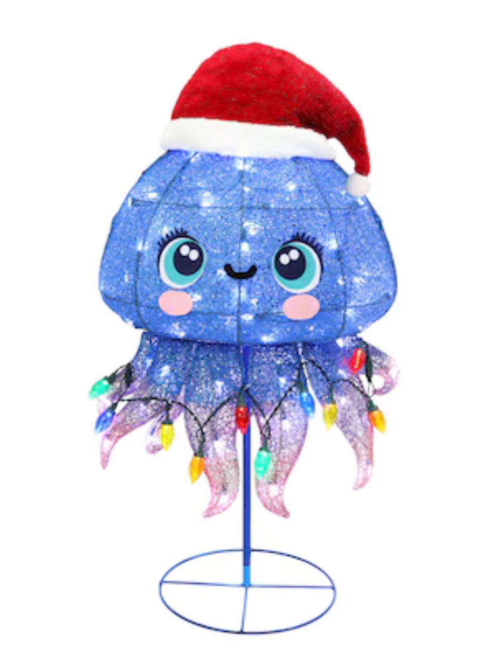 RARE 3.33 FT Twinkling Jellyfish Christmas LED Yard Decoration Coastal Fish HTF
